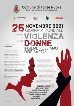 Locandina 25 novembre 2021 - Giornata mondiale contro la violenza sulle donne